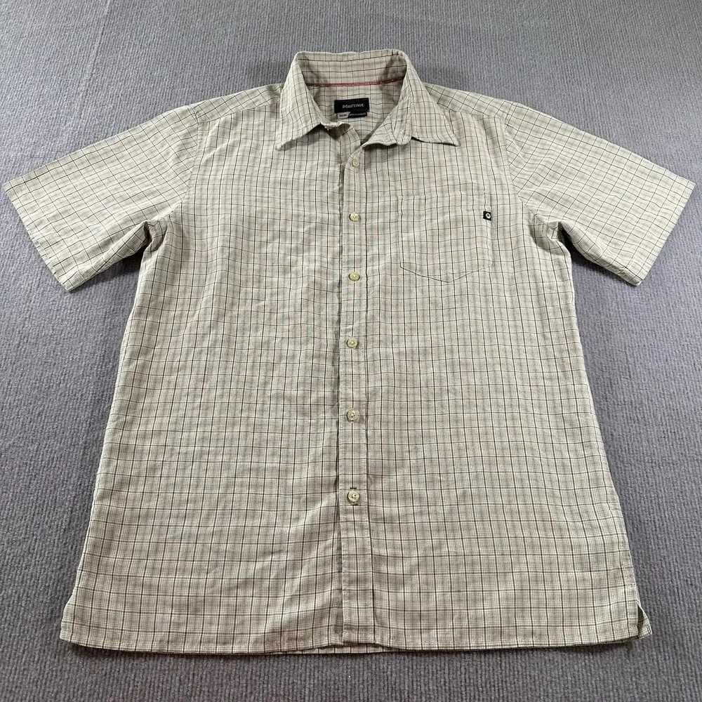 Marmot for‎ Life Button Up Front Short Sleeve Casual Shirt Mens Medium M - Picture 2 of 8
